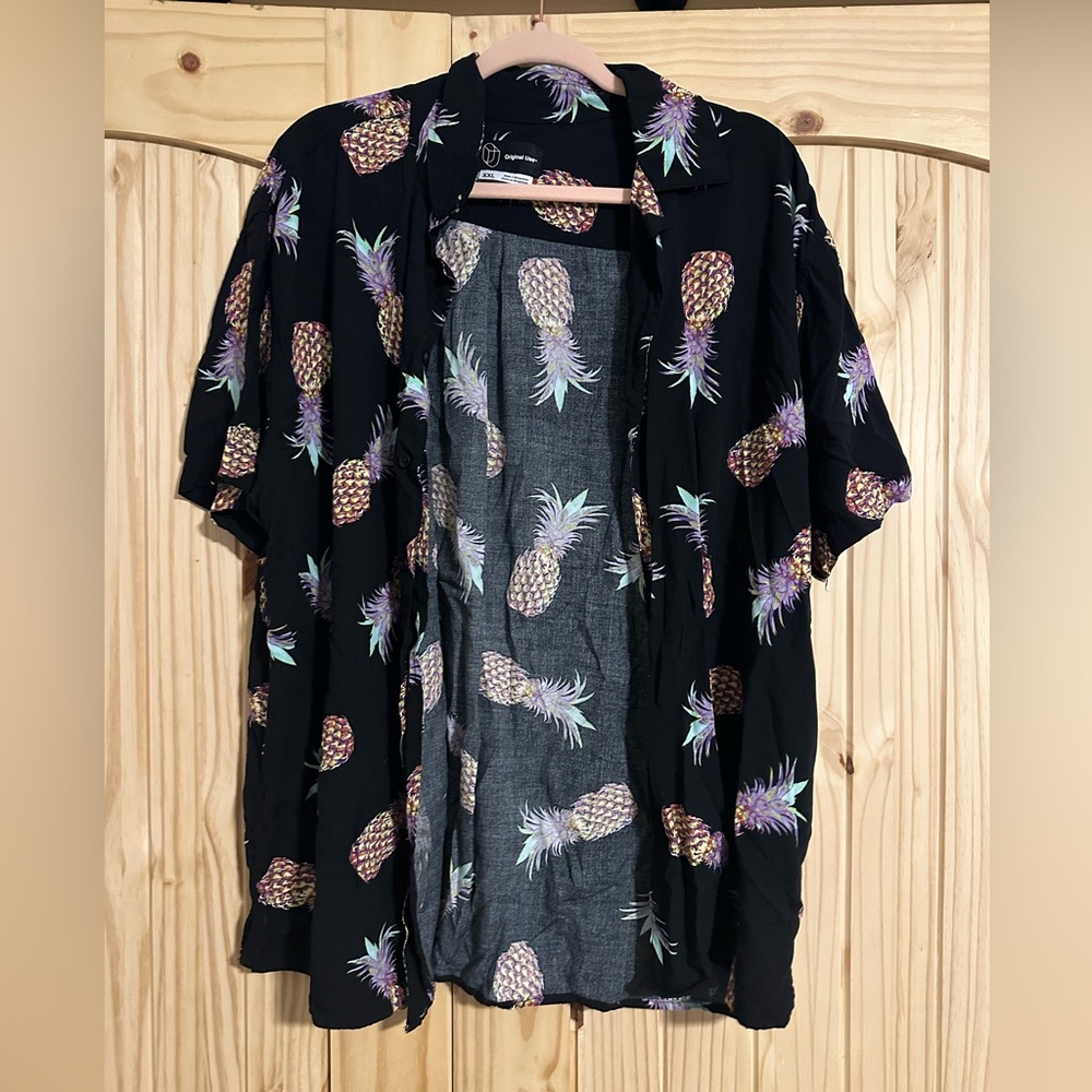 Men’s original use pineapple button up shirt